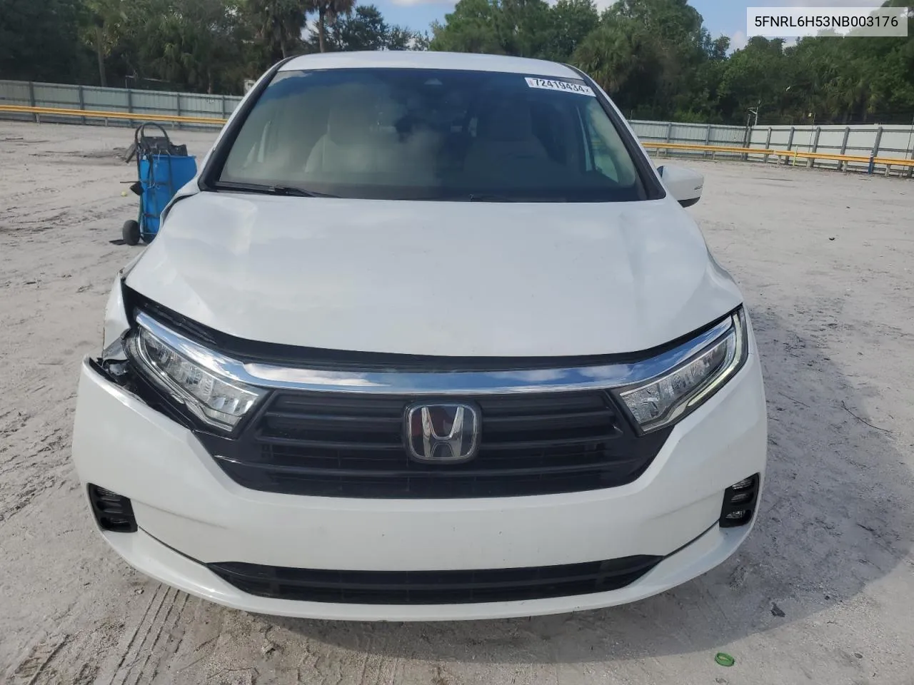 2022 Honda Odyssey Ex VIN: 5FNRL6H53NB003176 Lot: 72419434