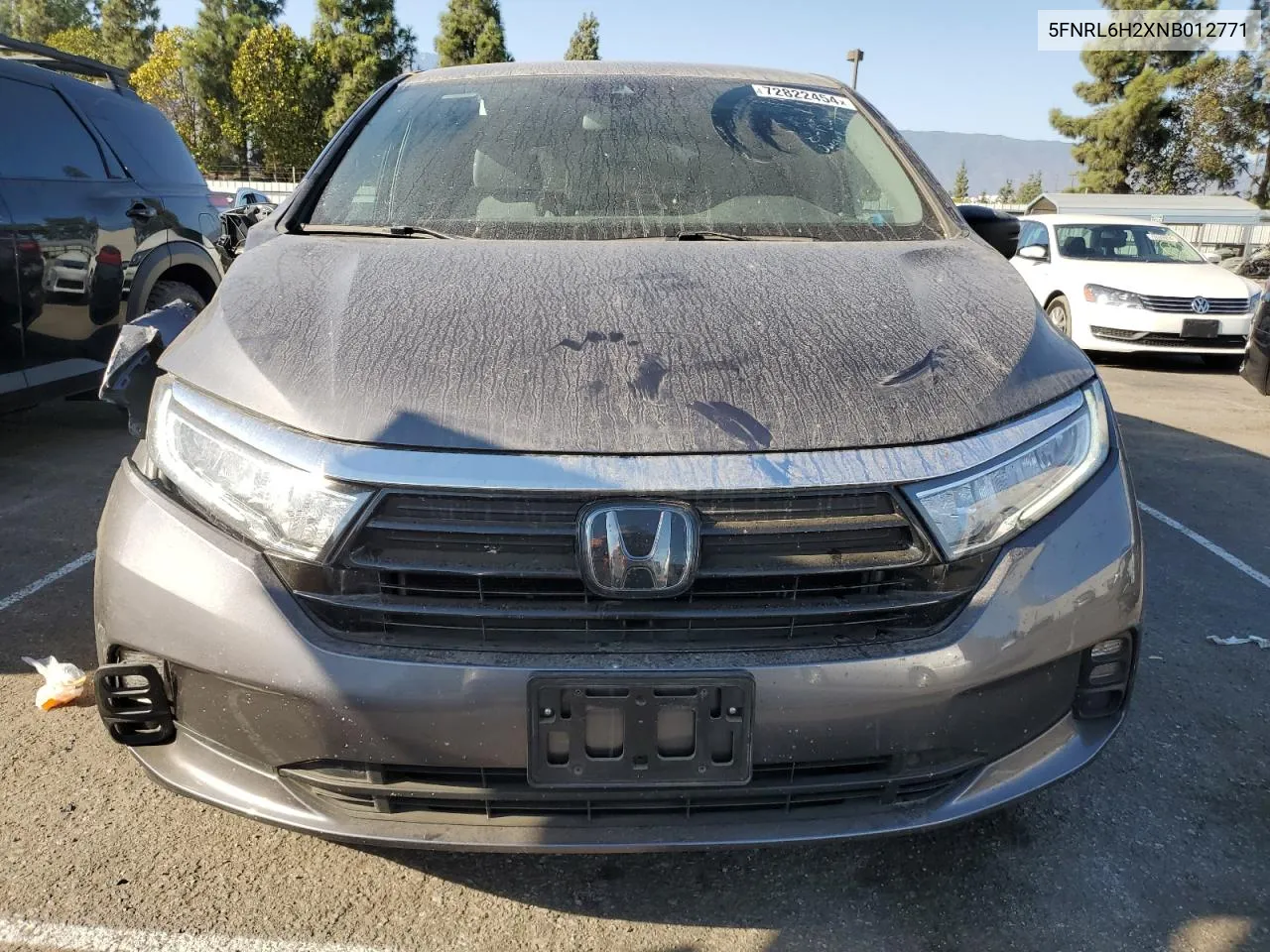 2022 Honda Odyssey Lx VIN: 5FNRL6H2XNB012771 Lot: 72822454