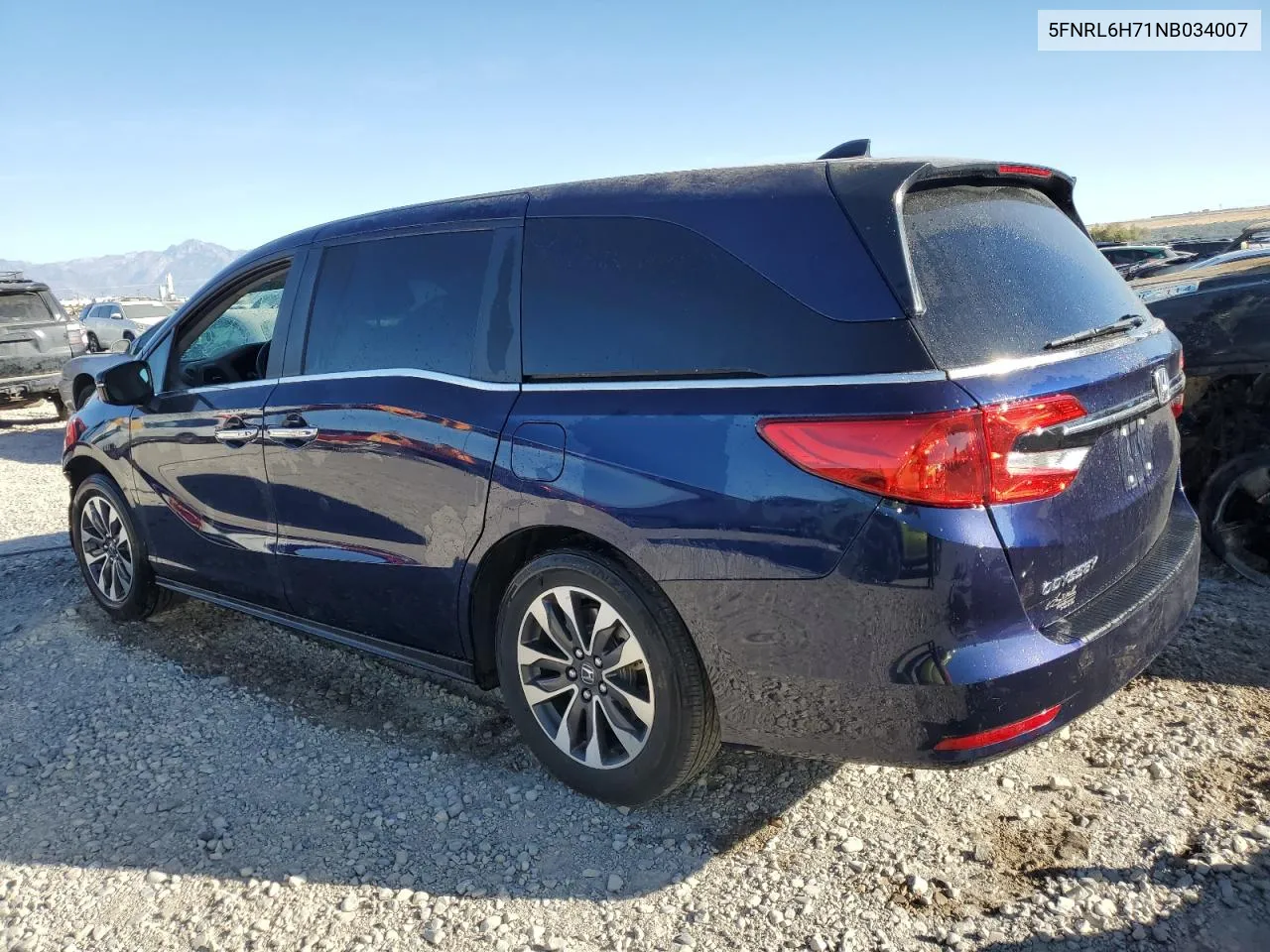 2022 Honda Odyssey Exl VIN: 5FNRL6H71NB034007 Lot: 73411604