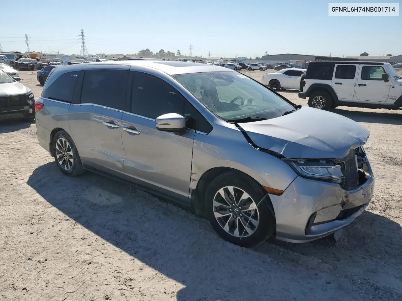 2022 Honda Odyssey Exl VIN: 5FNRL6H74NB001714 Lot: 73561634