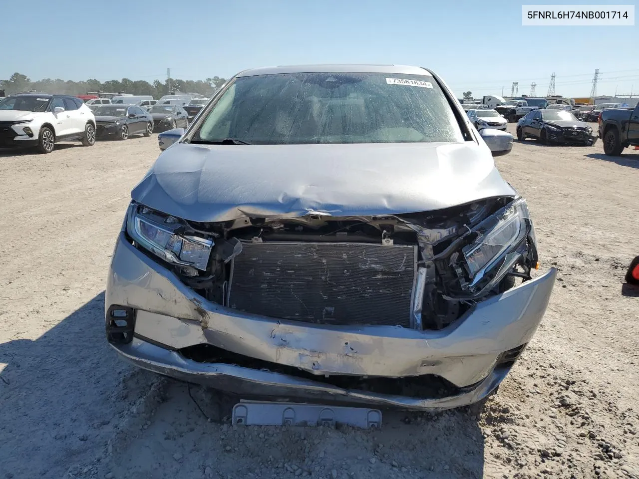 5FNRL6H74NB001714 2022 Honda Odyssey Exl