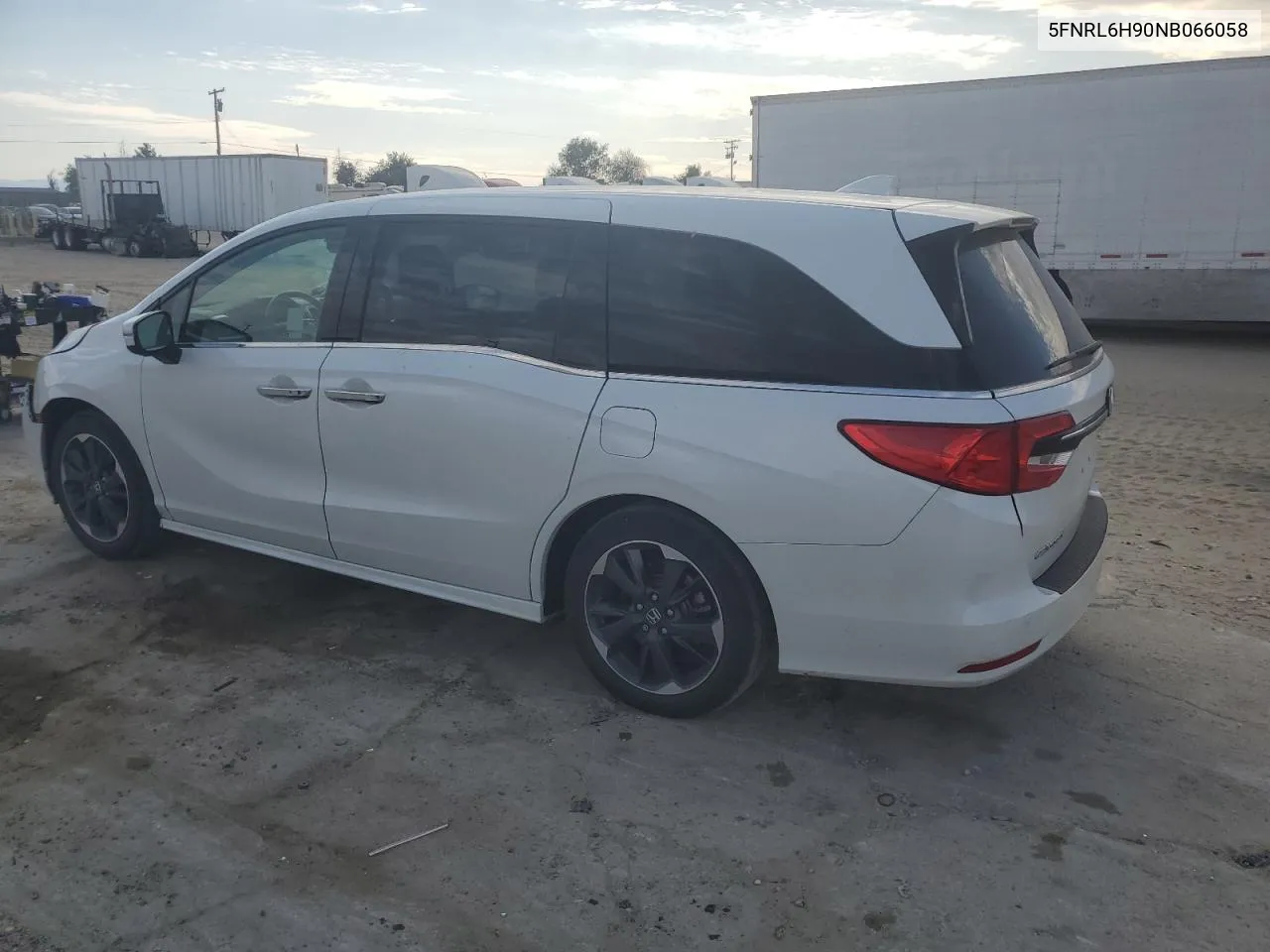 2022 Honda Odyssey Elite VIN: 5FNRL6H90NB066058 Lot: 74739244