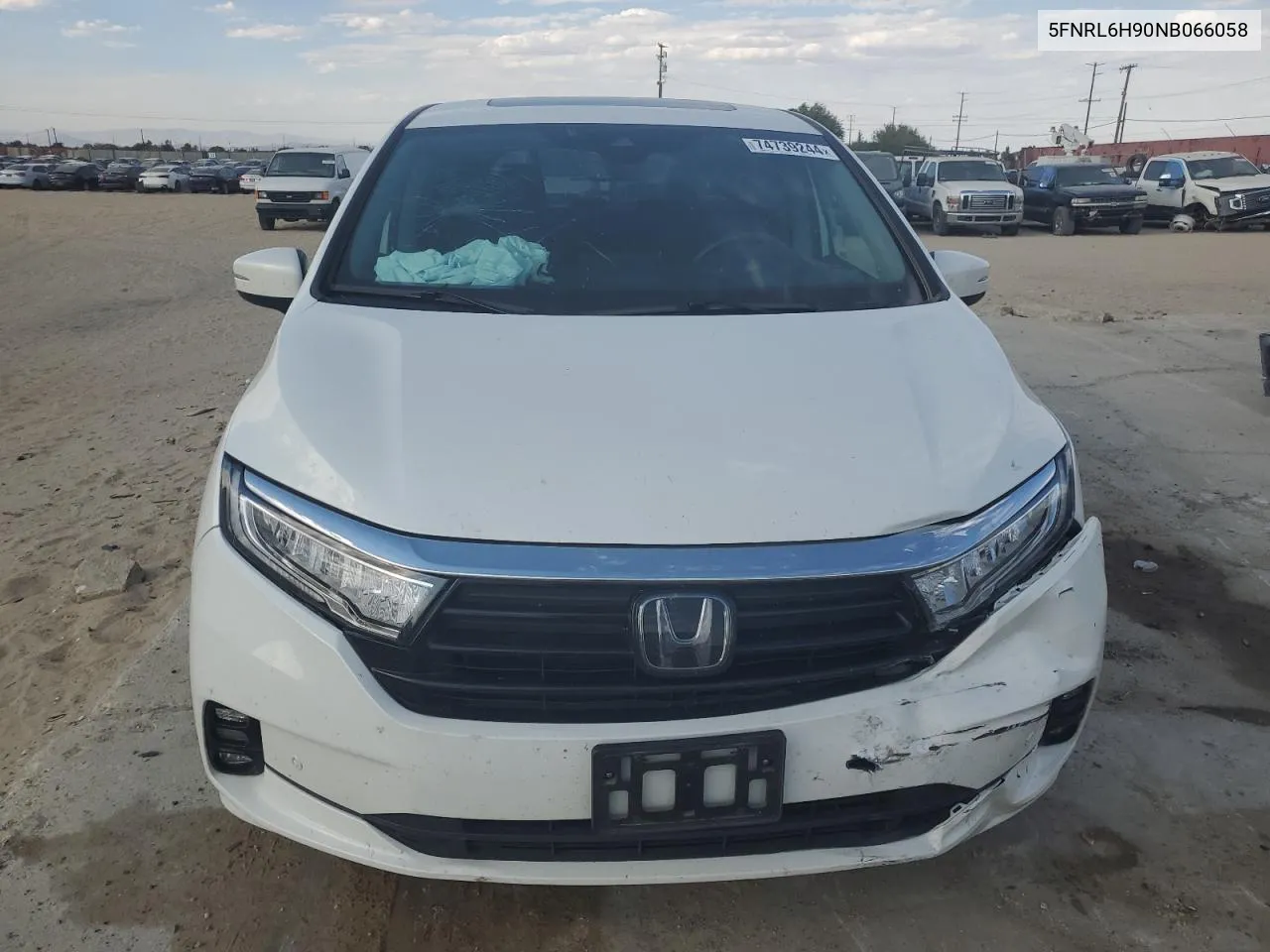 2022 Honda Odyssey Elite VIN: 5FNRL6H90NB066058 Lot: 74739244