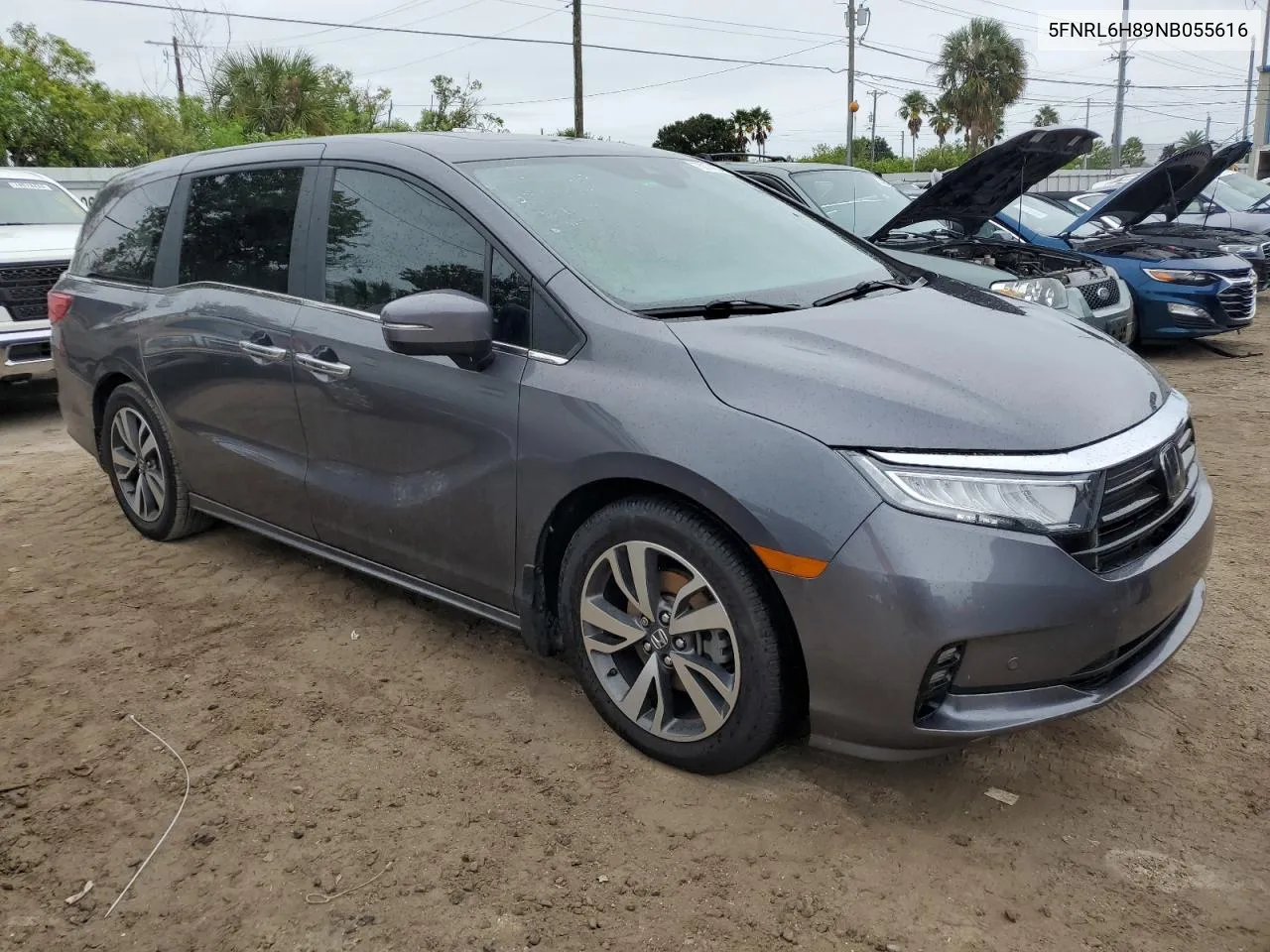 2022 Honda Odyssey Touring VIN: 5FNRL6H89NB055616 Lot: 75074034