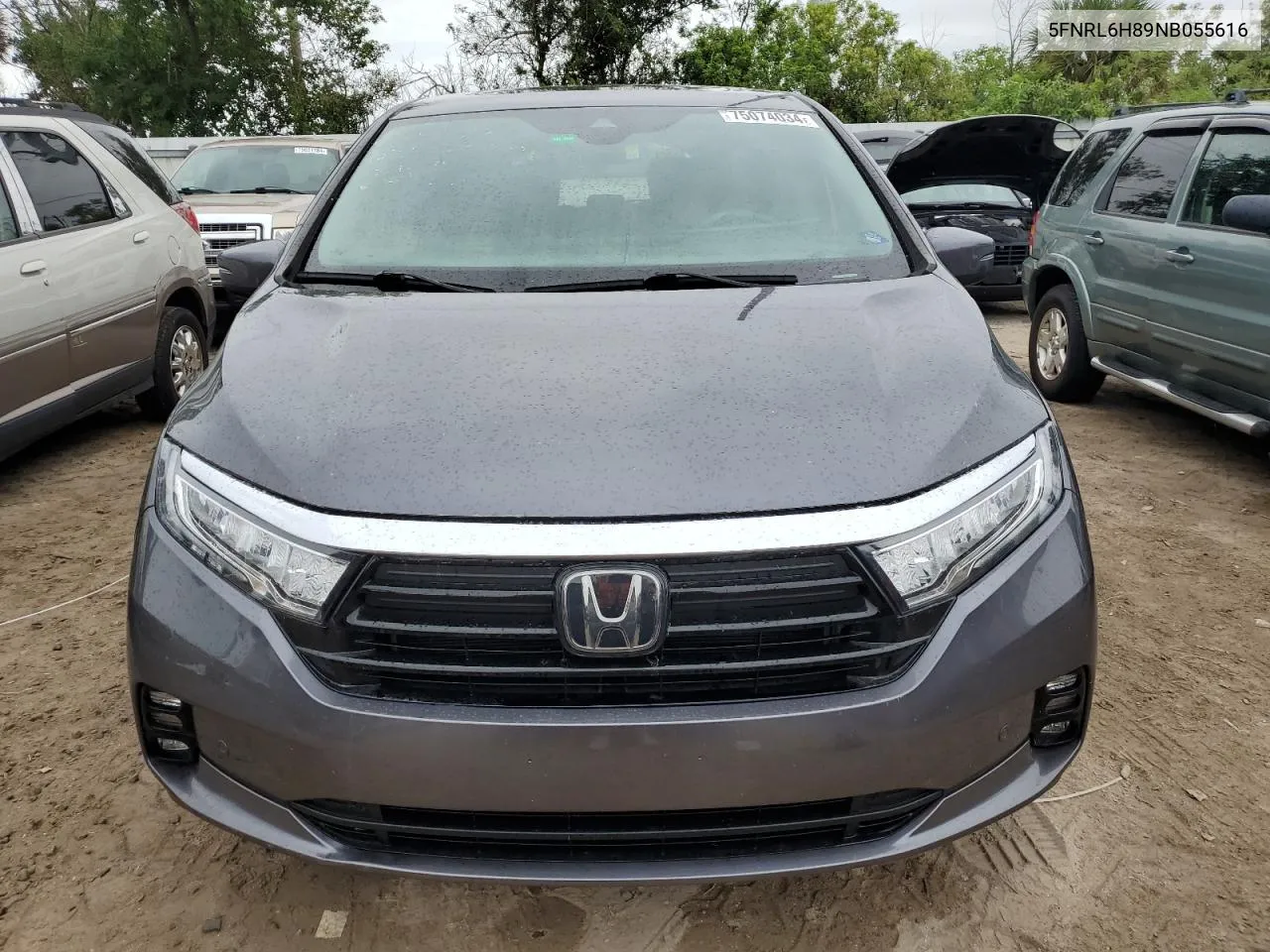 2022 Honda Odyssey Touring VIN: 5FNRL6H89NB055616 Lot: 75074034