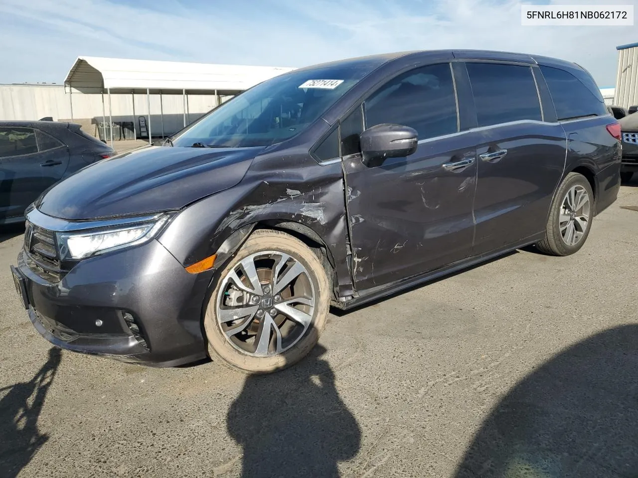 2022 Honda Odyssey Touring VIN: 5FNRL6H81NB062172 Lot: 75271414