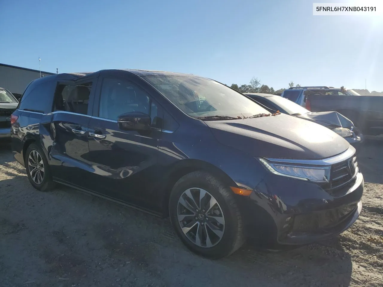 2022 Honda Odyssey Exl VIN: 5FNRL6H7XNB043191 Lot: 75300154