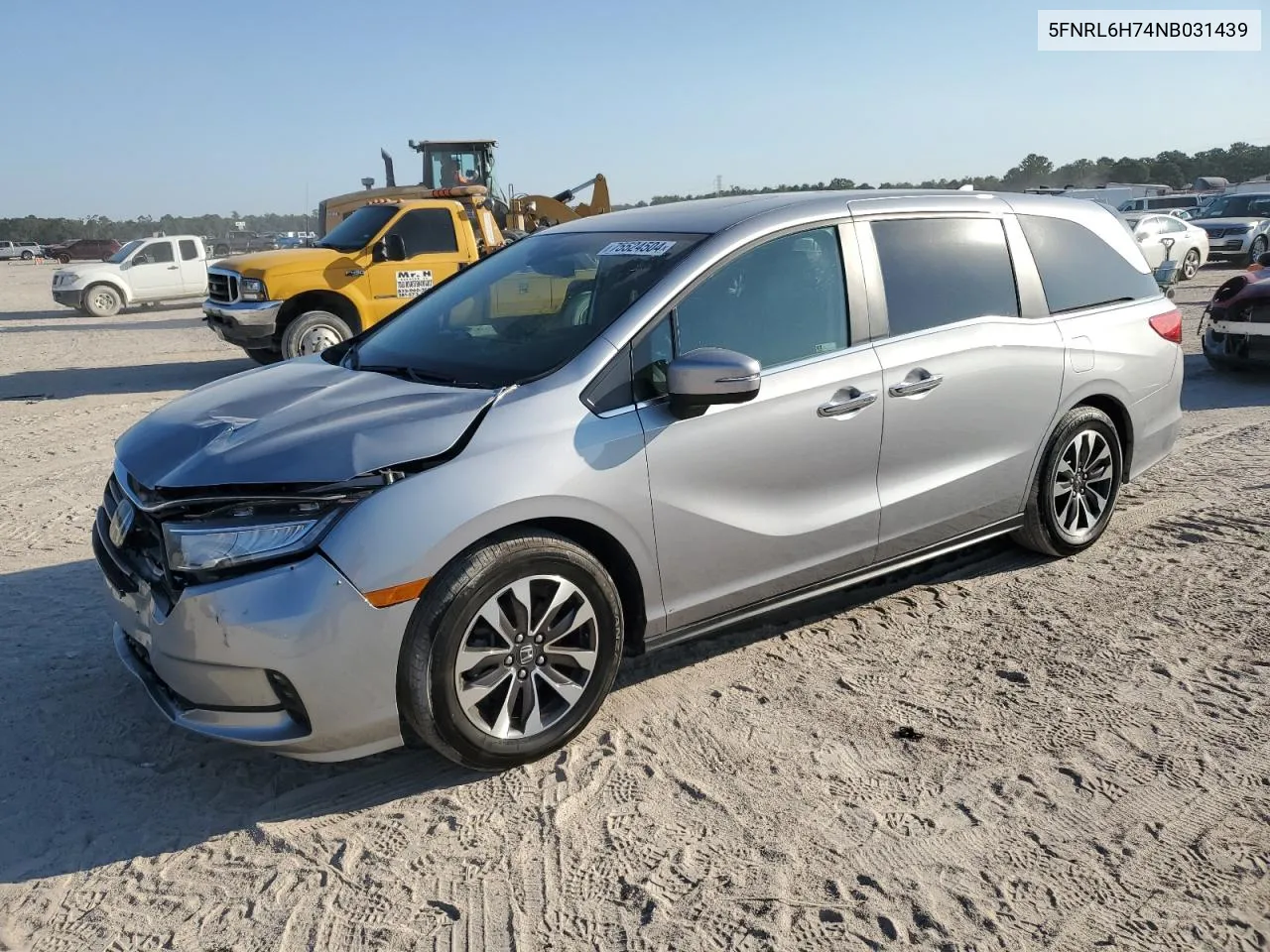 2022 Honda Odyssey Exl VIN: 5FNRL6H74NB031439 Lot: 75524504