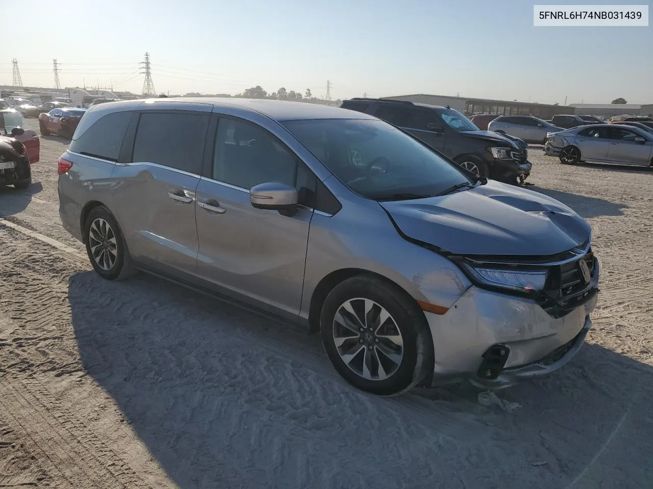 2022 Honda Odyssey Exl VIN: 5FNRL6H74NB031439 Lot: 75524504