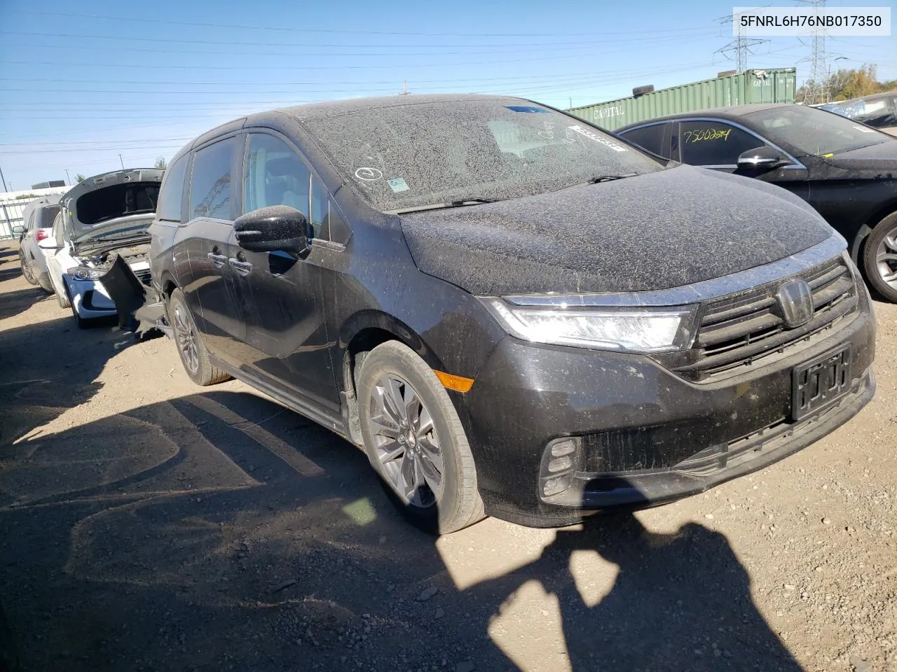 2022 Honda Odyssey Exl VIN: 5FNRL6H76NB017350 Lot: 75538634