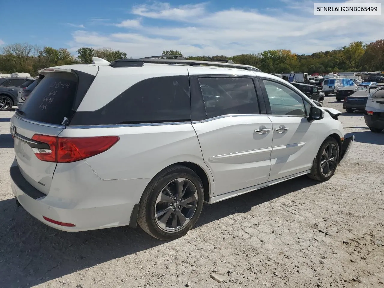 2022 Honda Odyssey Elite VIN: 5FNRL6H93NB065499 Lot: 75694564