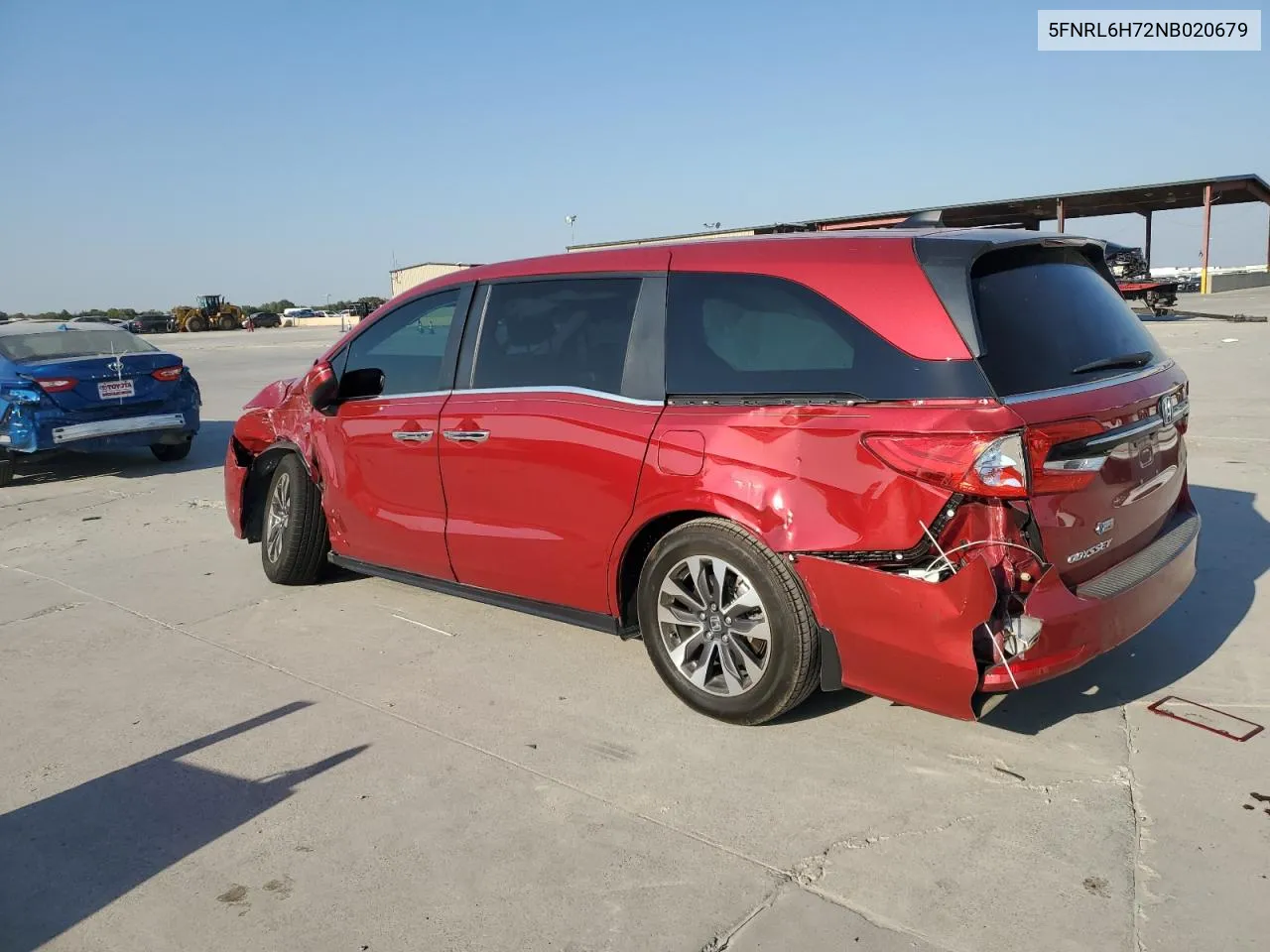 2022 Honda Odyssey Exl VIN: 5FNRL6H72NB020679 Lot: 76274444