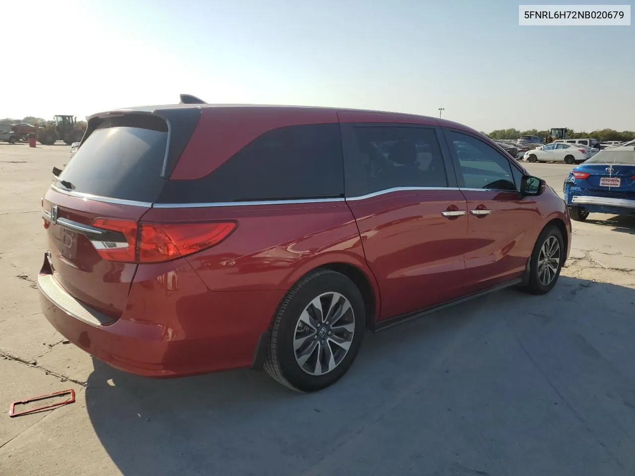 2022 Honda Odyssey Exl VIN: 5FNRL6H72NB020679 Lot: 76274444