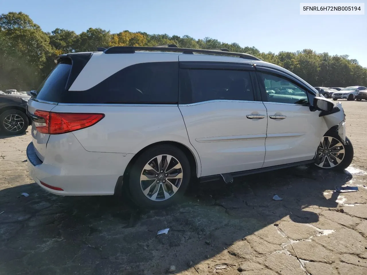 2022 Honda Odyssey Exl VIN: 5FNRL6H72NB005194 Lot: 77092184