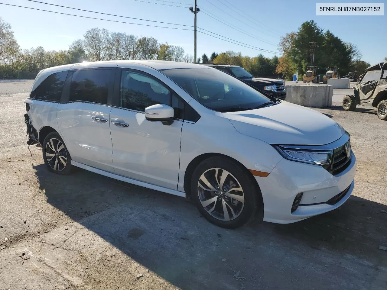 2022 Honda Odyssey Touring VIN: 5FNRL6H87NB027152 Lot: 77458584