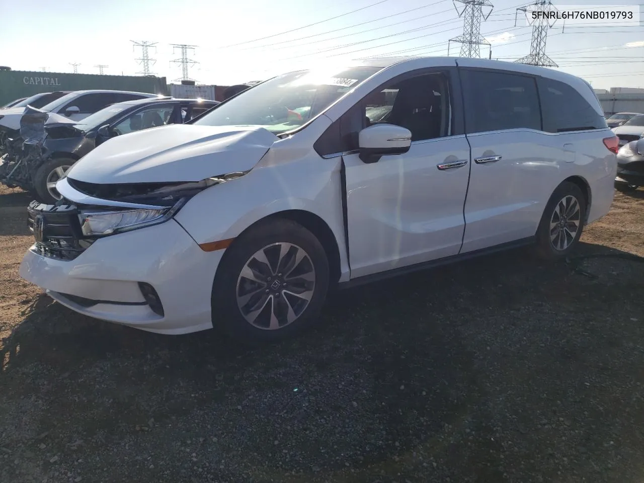 2022 Honda Odyssey Exl VIN: 5FNRL6H76NB019793 Lot: 77683984