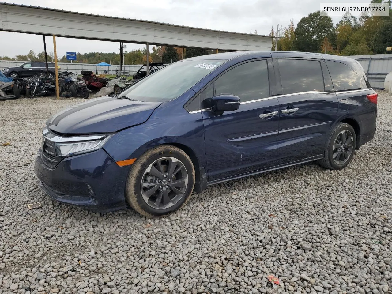 2022 Honda Odyssey Elite VIN: 5FNRL6H97NB017794 Lot: 78152734