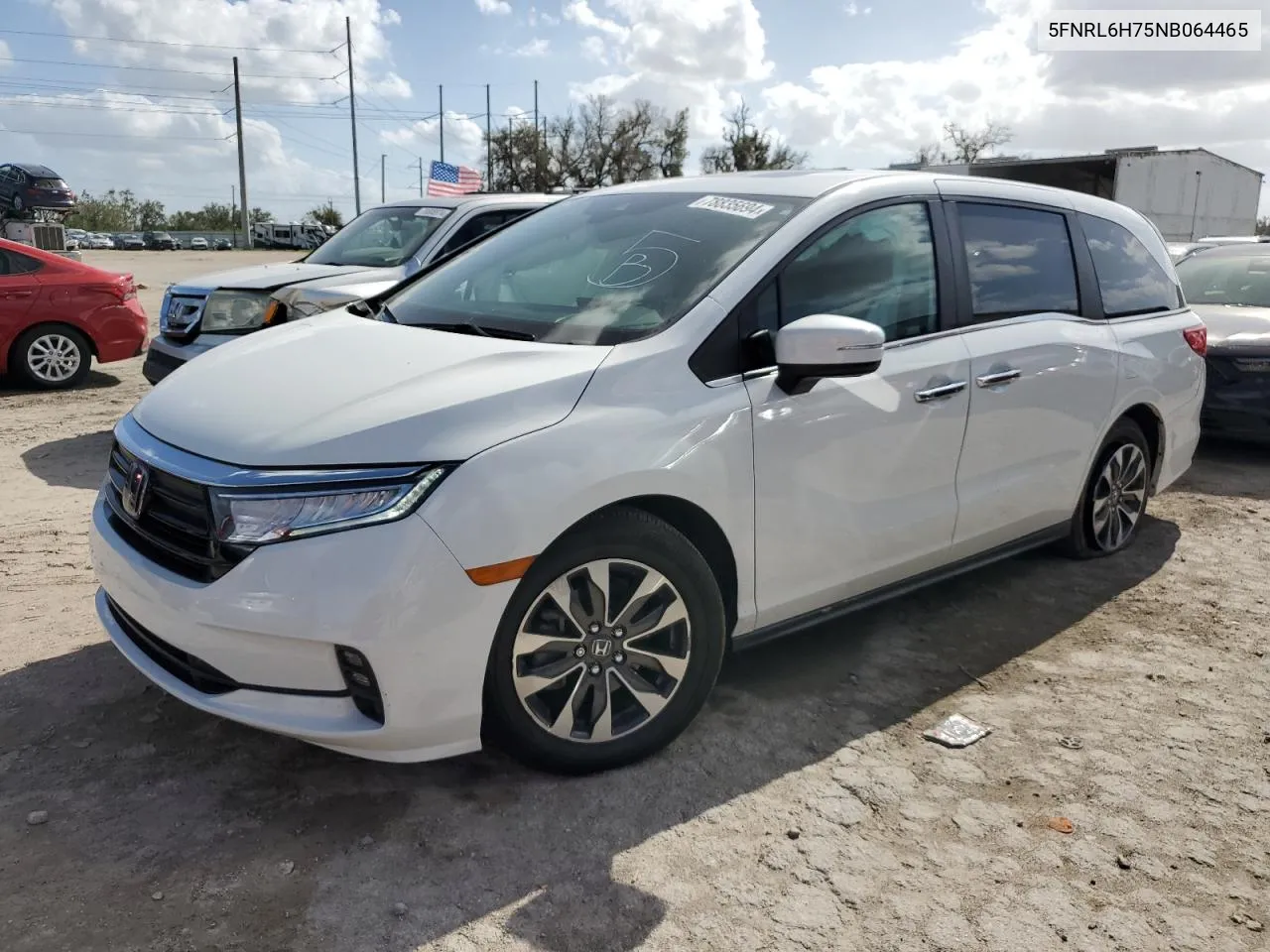 2022 Honda Odyssey Exl VIN: 5FNRL6H75NB064465 Lot: 78835694