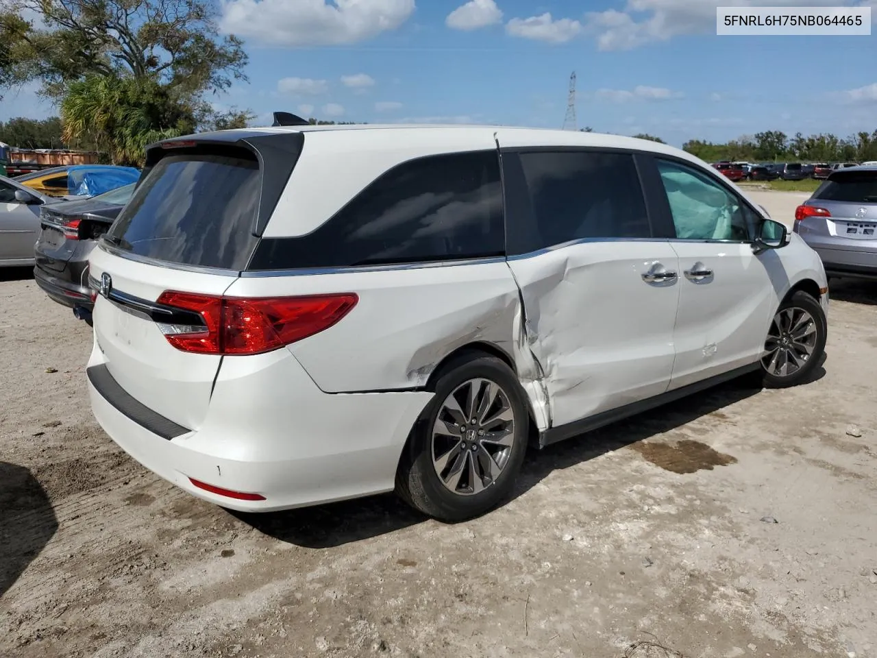 2022 Honda Odyssey Exl VIN: 5FNRL6H75NB064465 Lot: 78835694