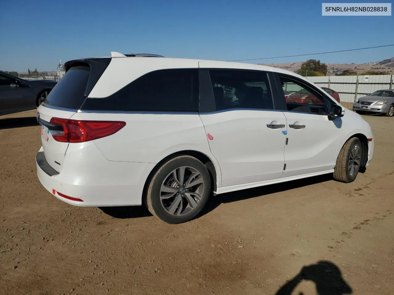 2022 Honda Odyssey Touring VIN: 5FNRL6H82NB028838 Lot: 80229704