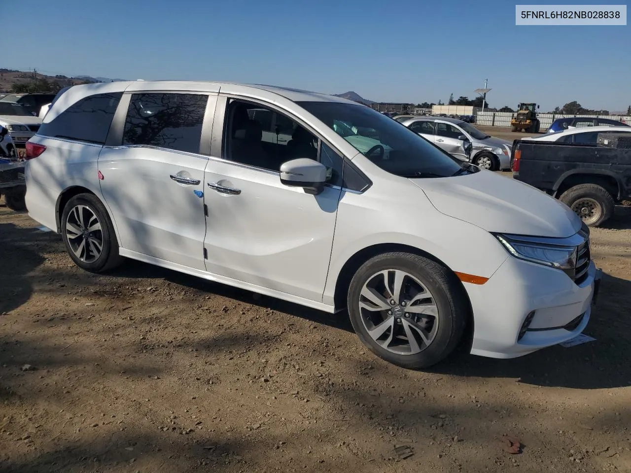 2022 Honda Odyssey Touring VIN: 5FNRL6H82NB028838 Lot: 80229704