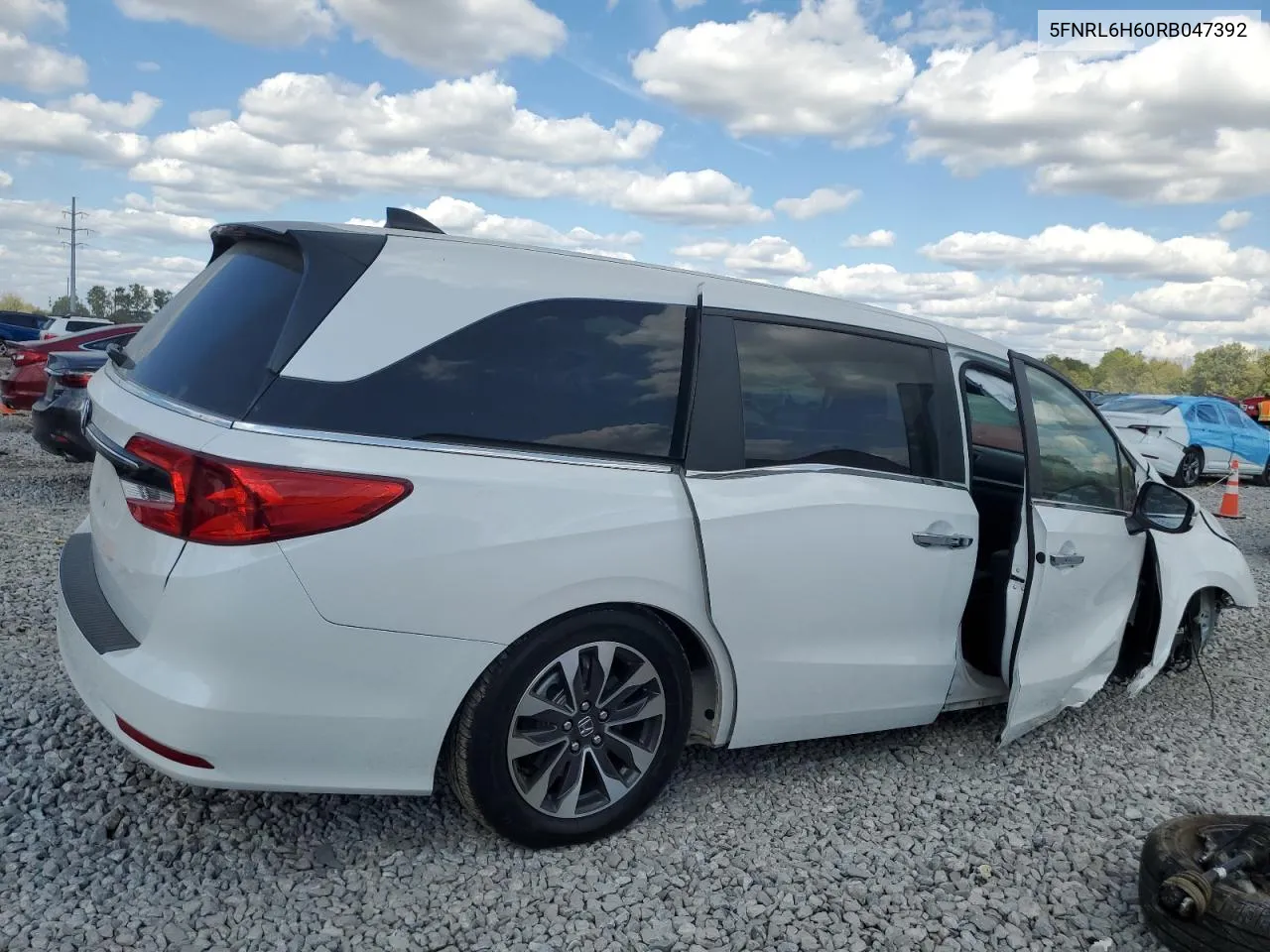 2024 Honda Odyssey Exl VIN: 5FNRL6H60RB047392 Lot: 71179994