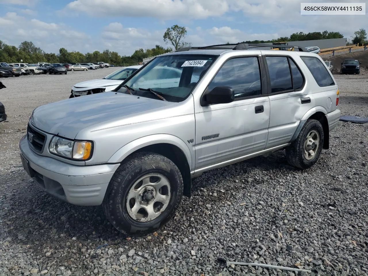 2000 Honda Passport Ex VIN: 4S6CK58WXY4411135 Lot: 71426994