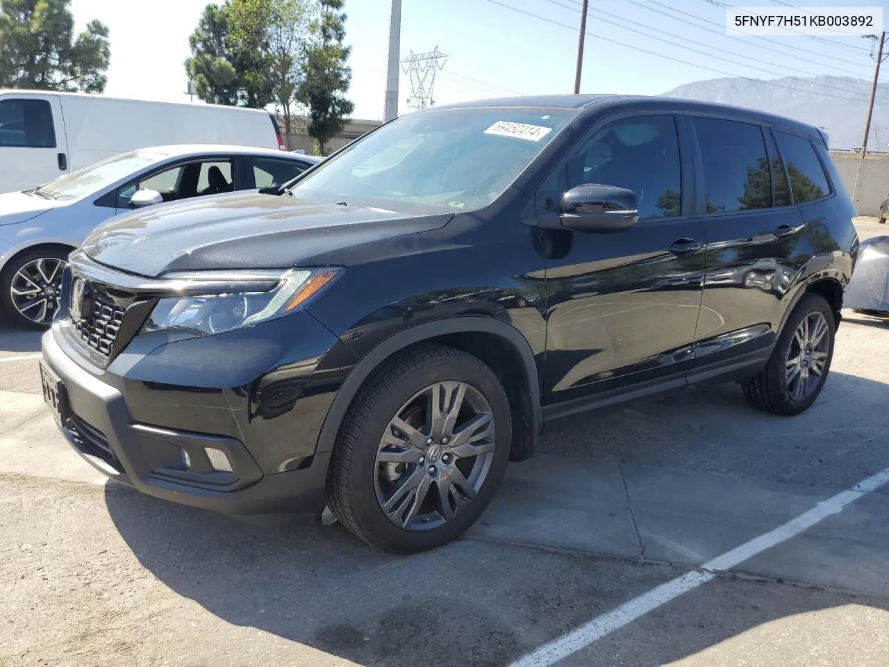 2019 Honda Passport Exl VIN: 5FNYF7H51KB003892 Lot: 69450414