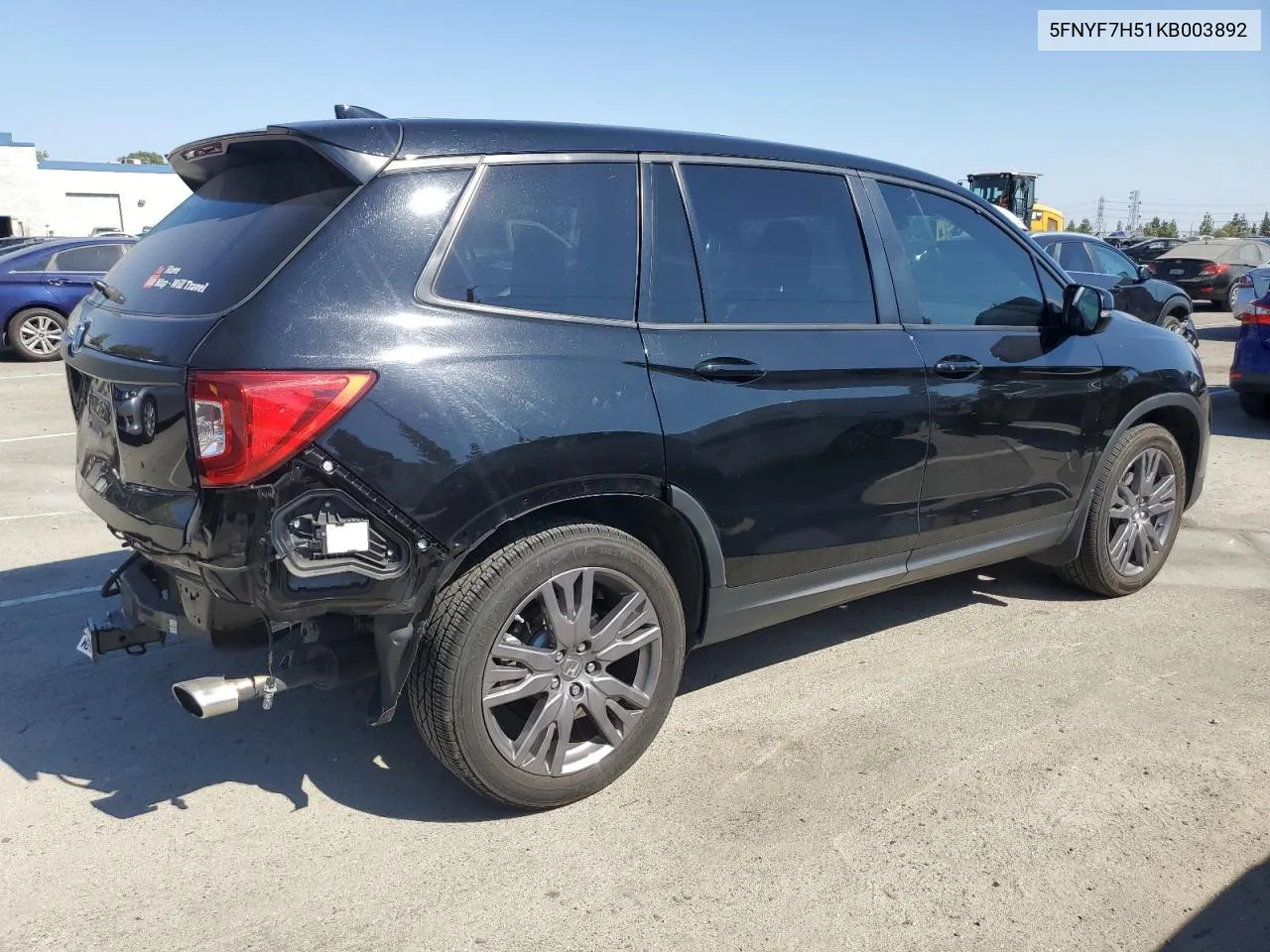 2019 Honda Passport Exl VIN: 5FNYF7H51KB003892 Lot: 69450414