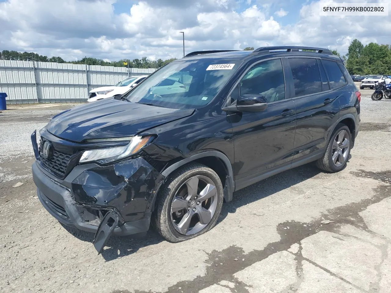 2019 Honda Passport Touring VIN: 5FNYF7H99KB002802 Lot: 72374564