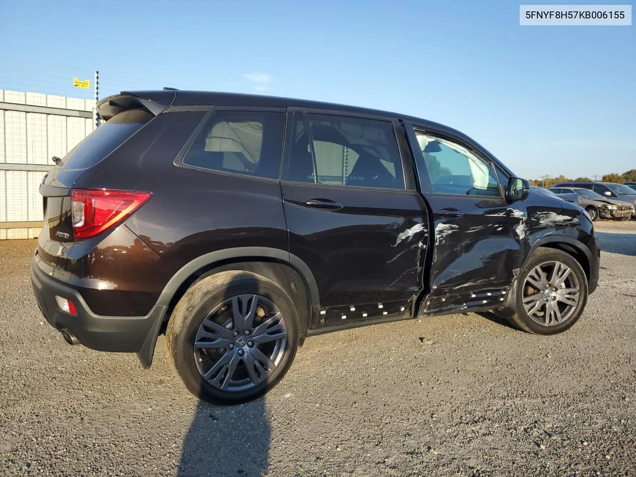 2019 Honda Passport Exl VIN: 5FNYF8H57KB006155 Lot: 77858484