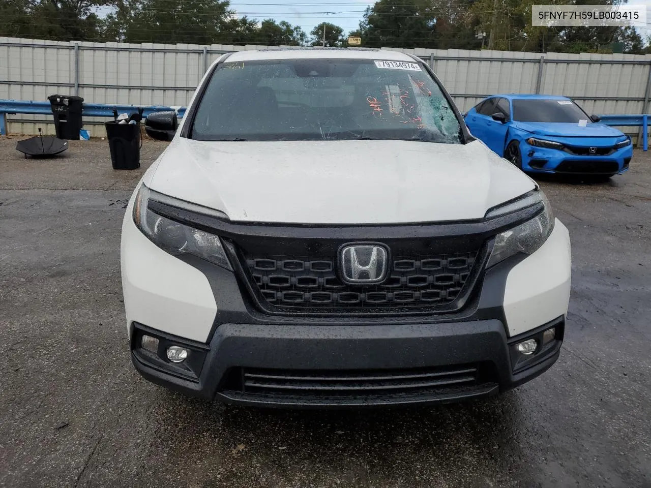 2020 Honda Passport Exl VIN: 5FNYF7H59LB003415 Lot: 79134974