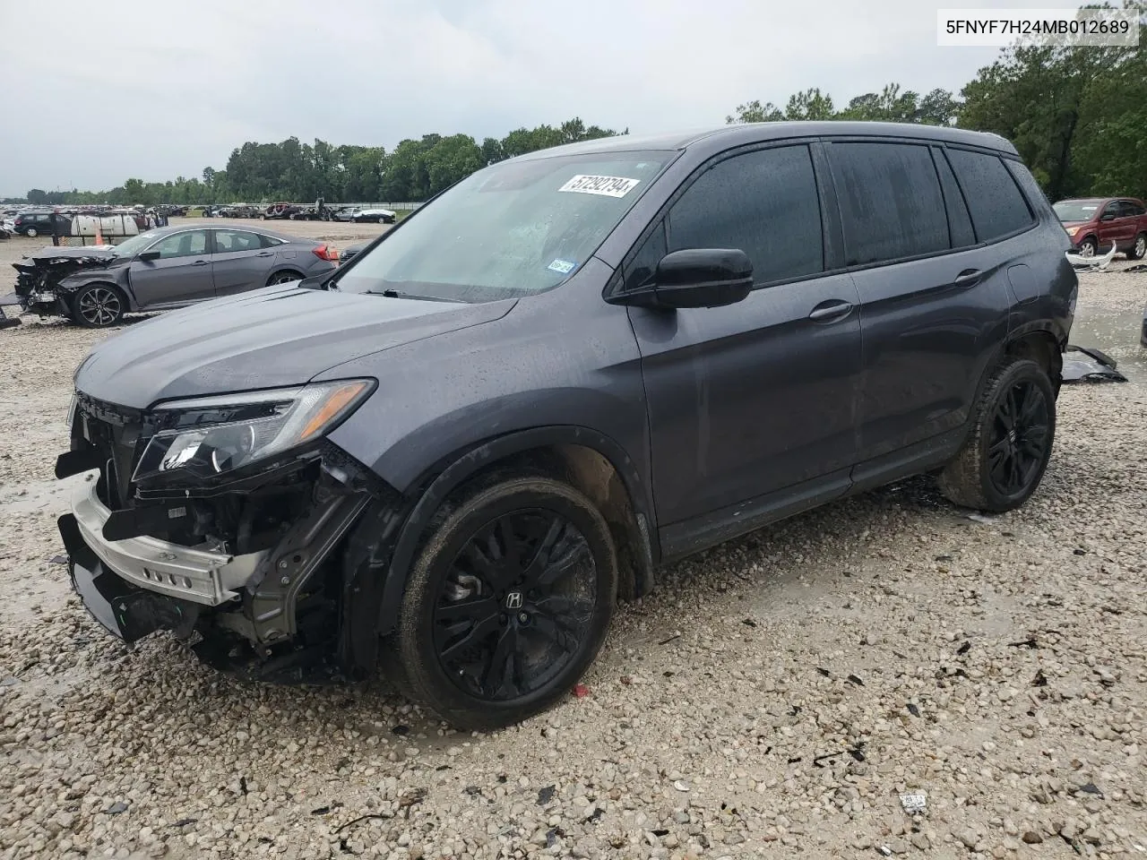 2021 Honda Passport Sport VIN: 5FNYF7H24MB012689 Lot: 57292794