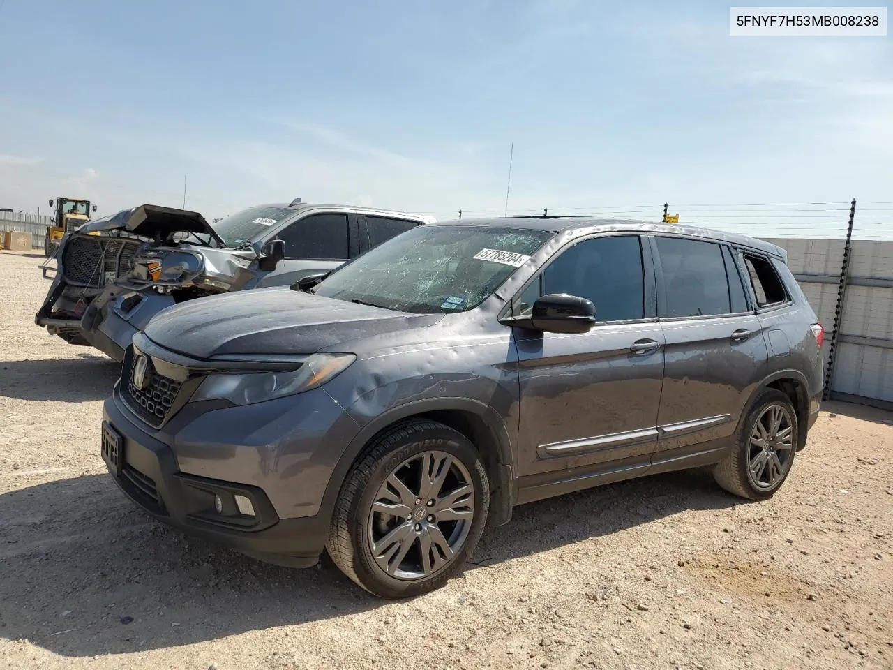 2021 Honda Passport Exl VIN: 5FNYF7H53MB008238 Lot: 57785204