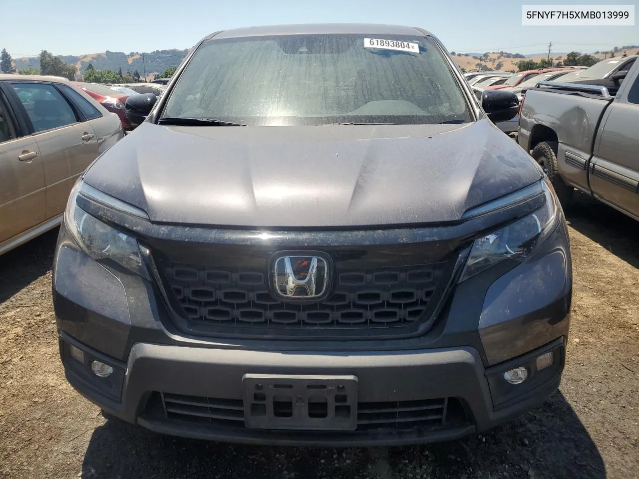 2021 Honda Passport Exl VIN: 5FNYF7H5XMB013999 Lot: 61893804