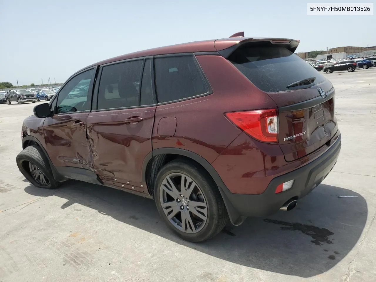 2021 Honda Passport Exl VIN: 5FNYF7H50MB013526 Lot: 65603644