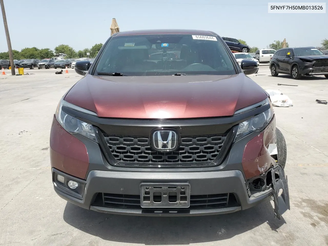 2021 Honda Passport Exl VIN: 5FNYF7H50MB013526 Lot: 65603644