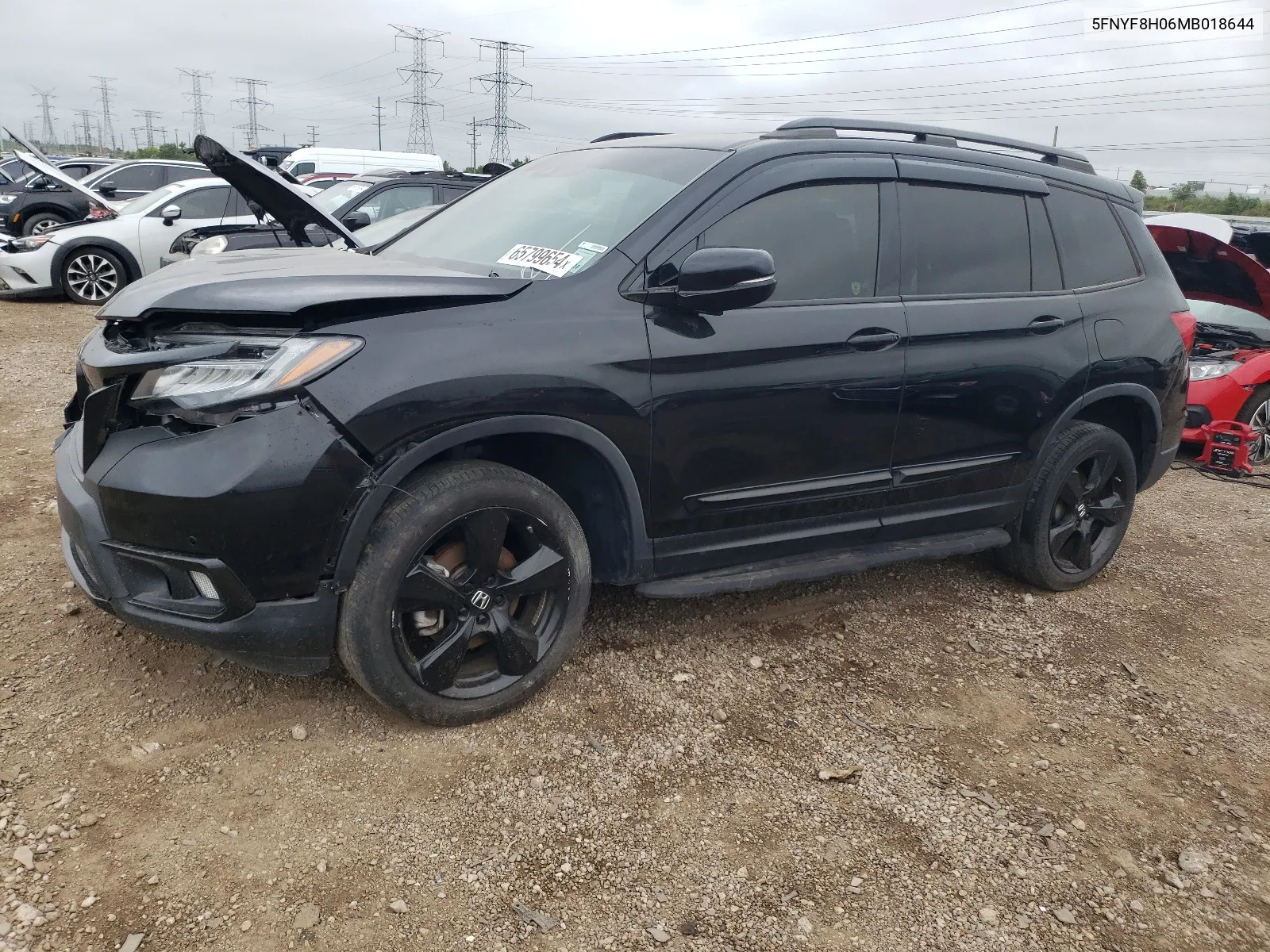 2021 Honda Passport Elite VIN: 5FNYF8H06MB018644 Lot: 65799654