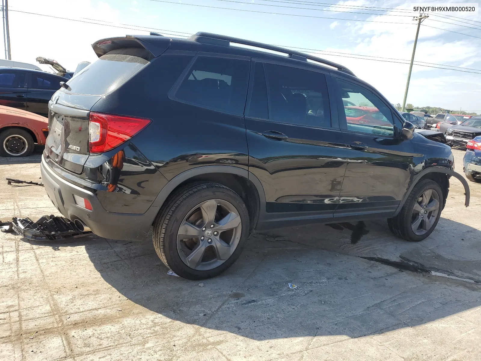 2021 Honda Passport Touring VIN: 5FNYF8H9XMB000520 Lot: 68408624