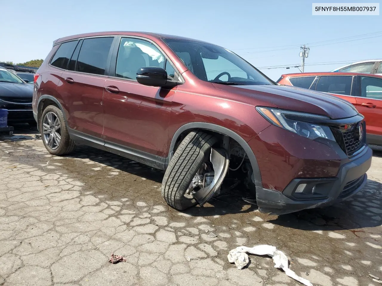 2021 Honda Passport Exl VIN: 5FNYF8H55MB007937 Lot: 70529514