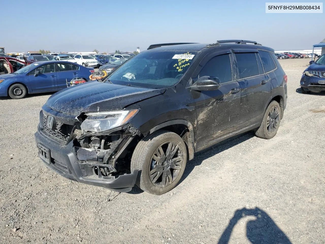 2021 Honda Passport Sport VIN: 5FNYF8H29MB008434 Lot: 72307084