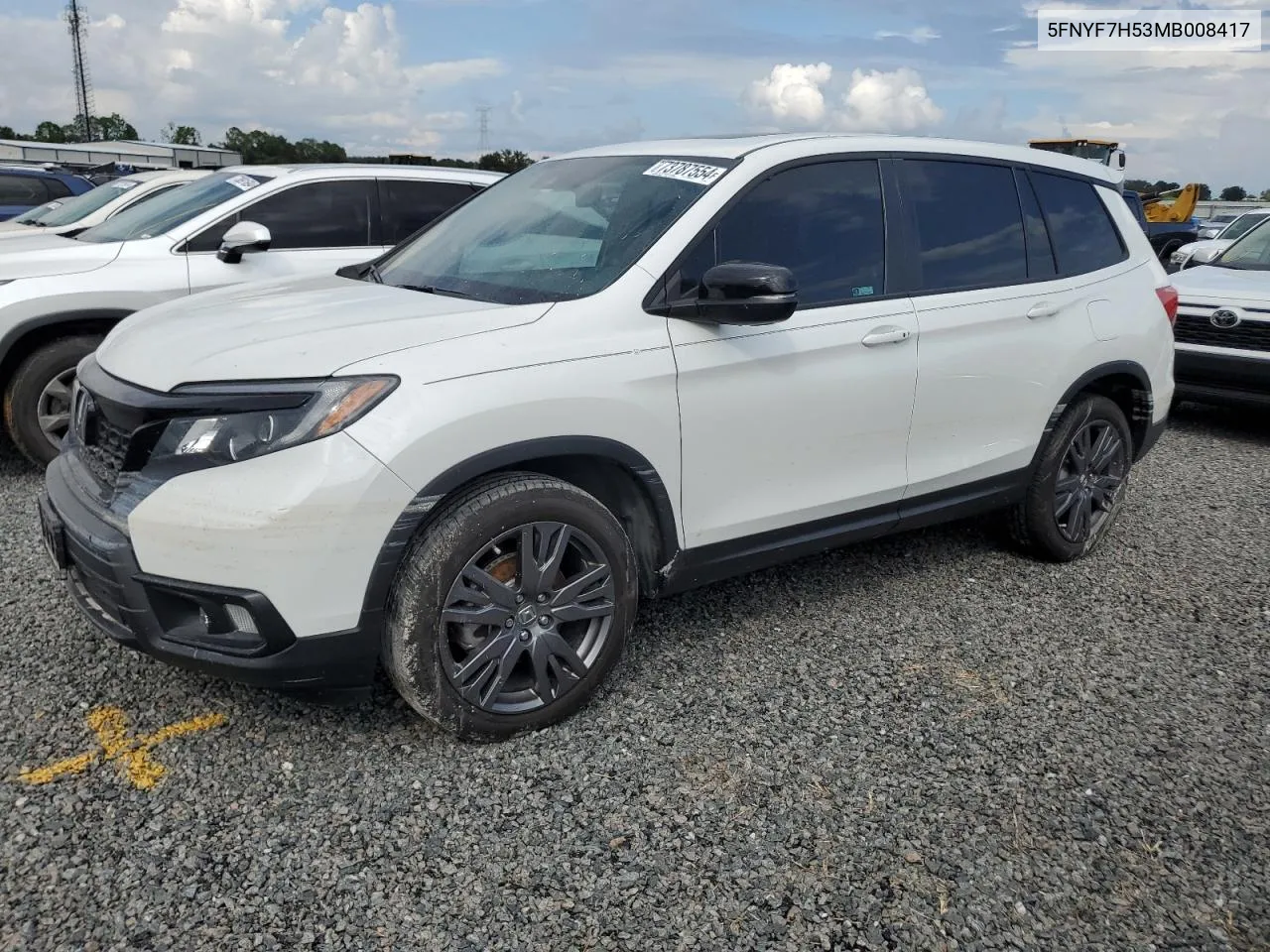 2021 Honda Passport Exl VIN: 5FNYF7H53MB008417 Lot: 73787554