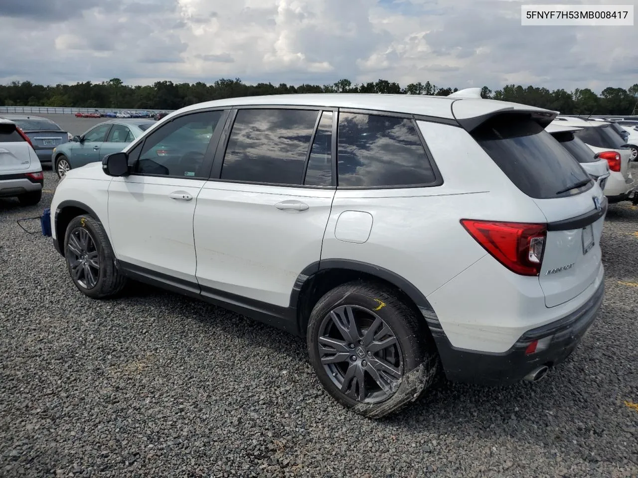 2021 Honda Passport Exl VIN: 5FNYF7H53MB008417 Lot: 73787554