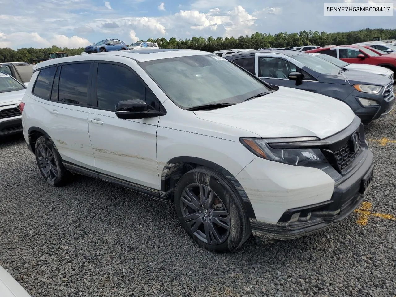 2021 Honda Passport Exl VIN: 5FNYF7H53MB008417 Lot: 73787554