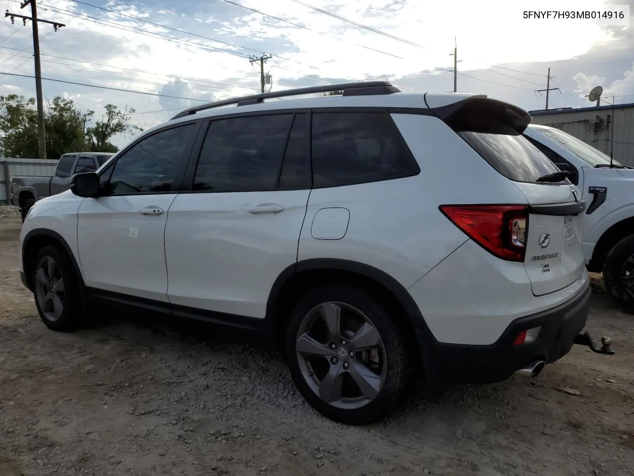 2021 Honda Passport Touring VIN: 5FNYF7H93MB014916 Lot: 75050454