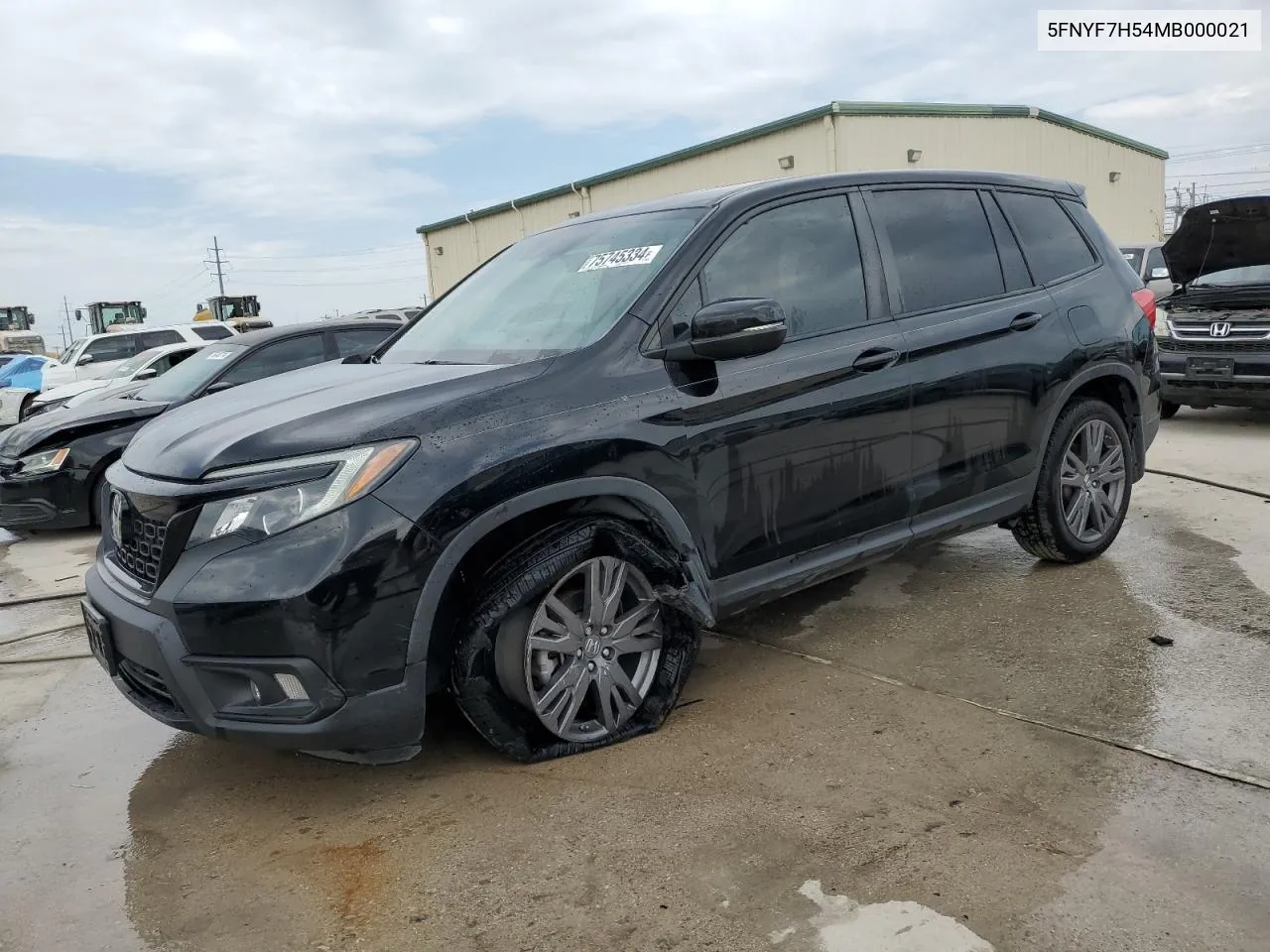 2021 Honda Passport Exl VIN: 5FNYF7H54MB000021 Lot: 75745334