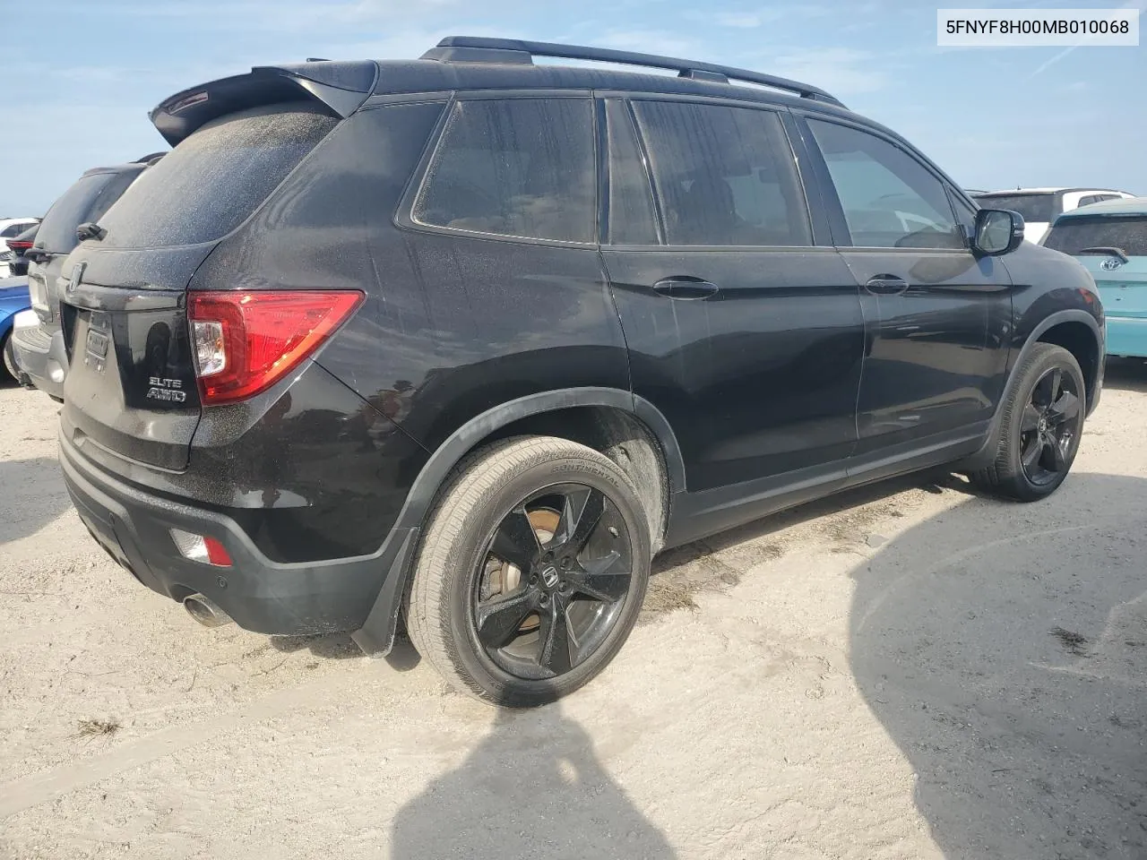 2021 Honda Passport Elite VIN: 5FNYF8H00MB010068 Lot: 76408844