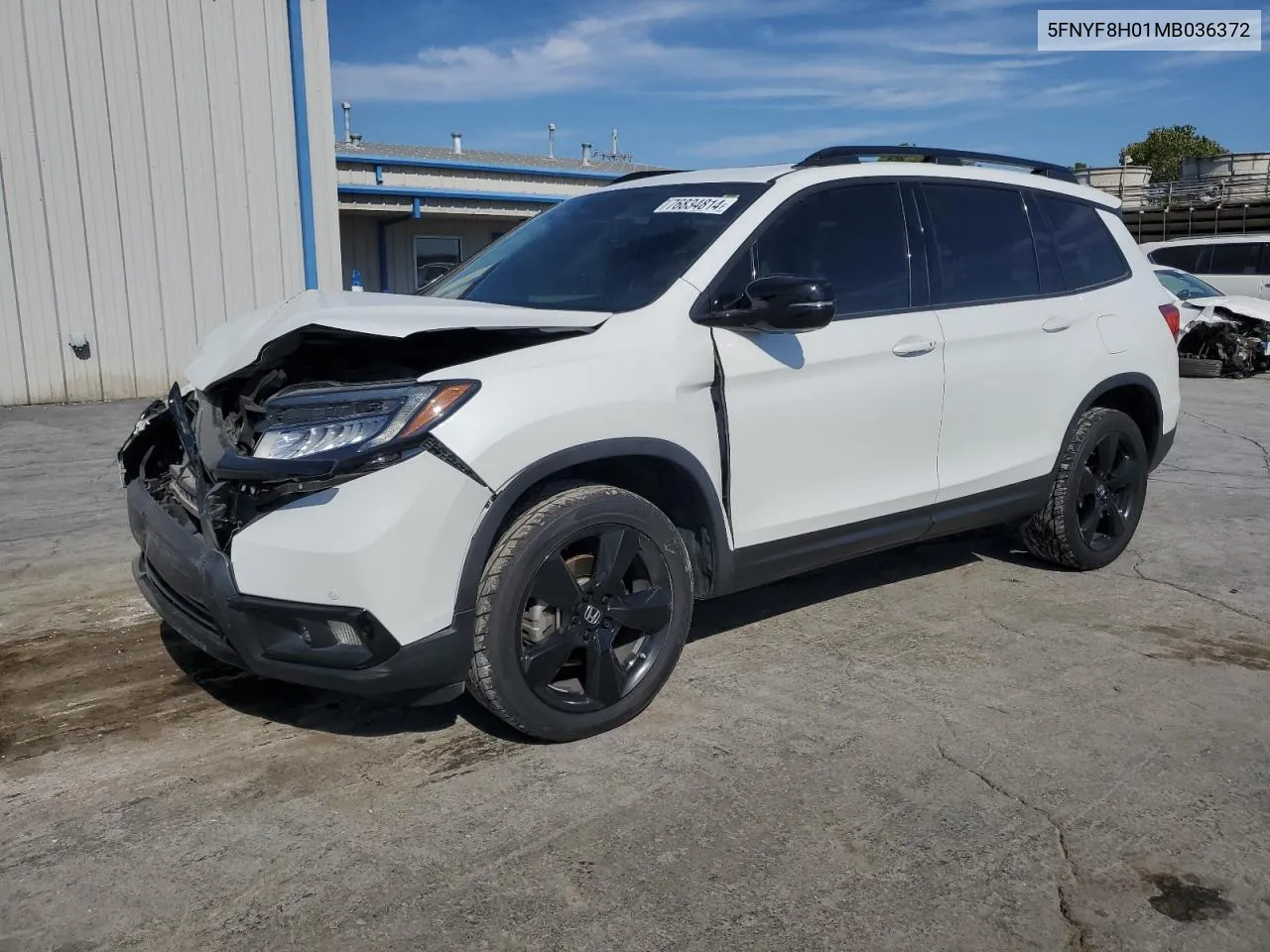 2021 Honda Passport Elite VIN: 5FNYF8H01MB036372 Lot: 76834814