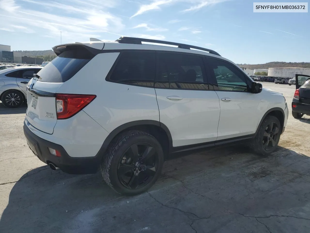 2021 Honda Passport Elite VIN: 5FNYF8H01MB036372 Lot: 76834814