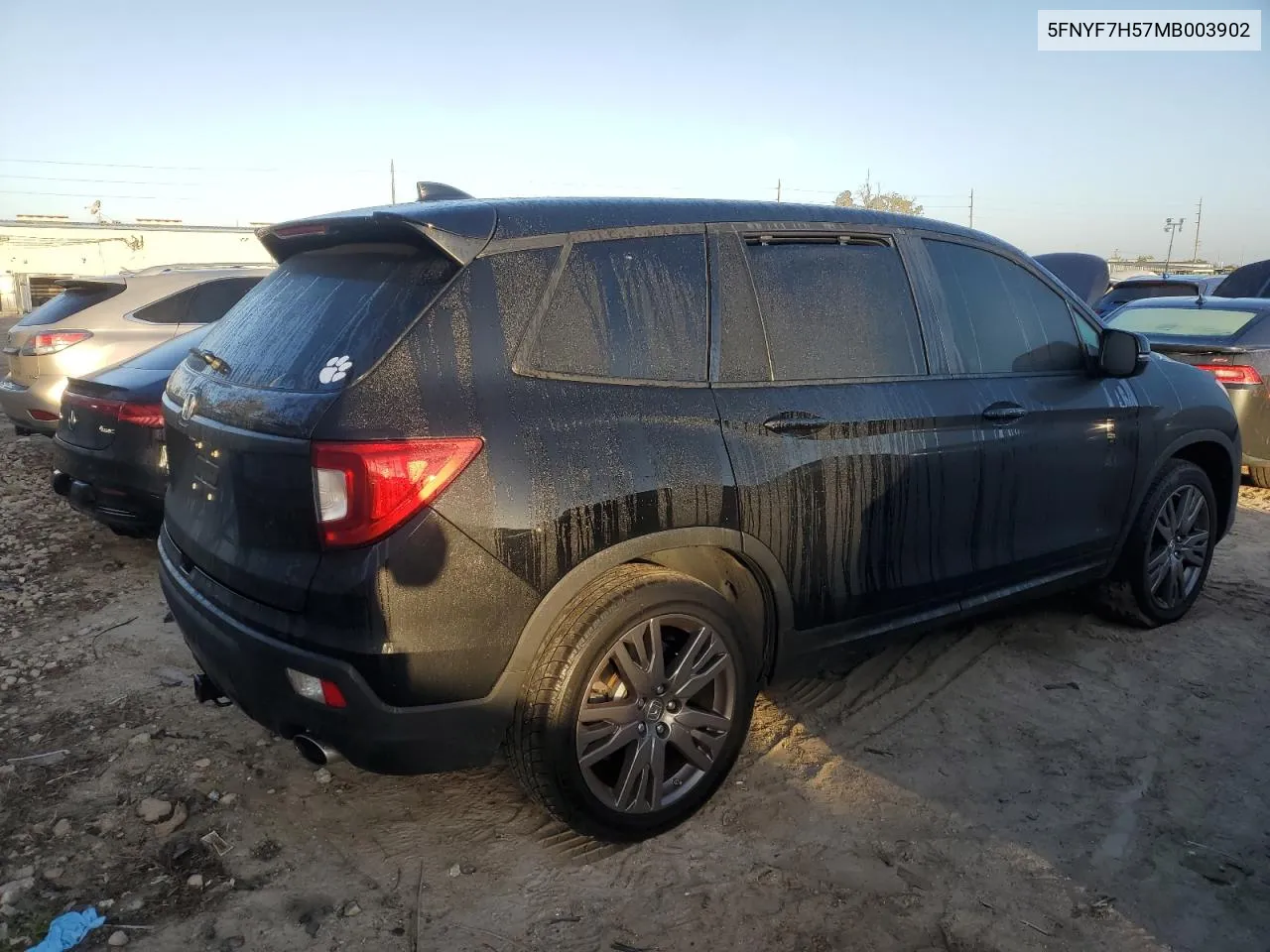 2021 Honda Passport Exl VIN: 5FNYF7H57MB003902 Lot: 77639244